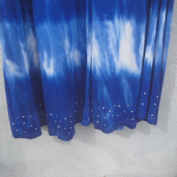 INC International Concepts Dress Skirt Size Small Blue Tie Dye Bohemian - Picture 2 of 4